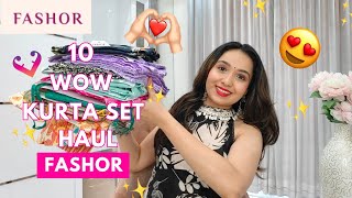 10 Beautiful Fashor Kurta Set Try On Haul 😍Budget Friendly 💖  Isha Vinod Jain [upl. by Yra]