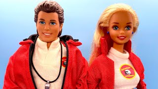 1994 BAYWATCH Ken 13200 Barbie 13199 DAVID HASSELHOFF PAMELA ANDERSON Celebrity Dolls [upl. by Housen447]