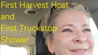 First Harvest Host and Truckstop Shower harvesthosts travelvideos vantravel [upl. by Kostival776]