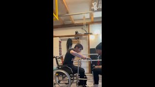 Dominik 17yearold T5T6 level complete spinal cord injury patient standing with no support [upl. by Gualterio]