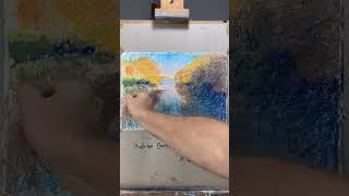 Oil pastels  Mawgan Creek Cornwall oilpastels pastelsdrawing landscapedrawing drawing [upl. by Akcimahs369]