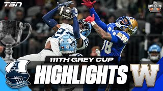 Toronto Argonauts vs Winnipeg Blue Bombers  111th Grey Cup Highlights [upl. by Eugenides881]