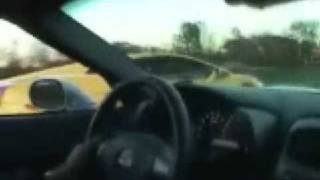 Corvette Z06 vs Gallardo street race [upl. by Adiaj316]