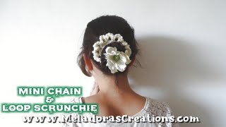 Mini chain and Loop Crochet Scrunchie Old Tutorial [upl. by Tekcirk]