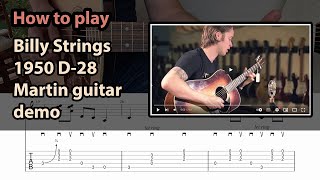 How to play quot1950 D28 Martin guitar demoquot of Billy Strings  Guitar Lesson with Tab [upl. by Corabelle]