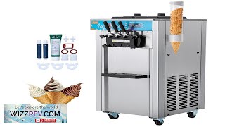 VEVOR Commercial Ice Cream Machine 2131 LH Yield 1800W 3Flavor Freestanding Soft Review [upl. by Lertnek231]