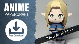 【展開図無料配布】ペーパークラフト ダンジョン飯 マルシル Delicious in Dungeon【Anime paper craft】 [upl. by Anyela]