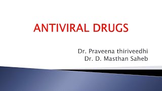 Antiviral Drugs  Department of DVL  Santhiram Medical College [upl. by Karame]