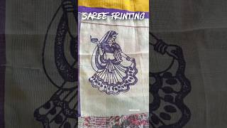 Saree Printing 👌 printing saree shorts shortsfeed [upl. by Kantor]