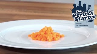 How to cut carrot brunoise [upl. by Aihtyc471]