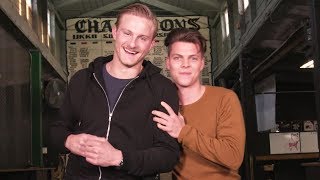 VIKINGS  Axe Throwing with Alexander Ludwig [upl. by Racklin]