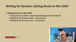 31 Mai 2024 Rentenzahltag für die Monatsrente Mai oder Juni 2024 [upl. by Lethia]