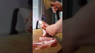 Préparation de côtes de porc Noir de Bigorre pour une cliente 🥩🔪 boucherie ohlavache [upl. by Merth]