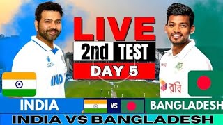 India vs Bangladesh 2nd test day 5 match live today score matchIND vs BAN [upl. by Sansen]