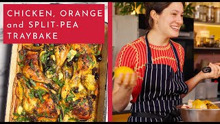 Chicken date orange and splitpea traybake [upl. by Brenner]