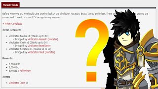 AQW NEW MUTUAL FRIENDS QUEST l VINDICATOR CREST JOIN NEOTOWER HOLLOWBORN SAGA [upl. by Simson]