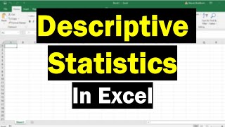 How To Perform Descriptive Statistics In Excel Very Easy [upl. by Kirbee819]