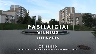 Pasilaiciai  Vilnius  Lithuania  Streets sights and people  4K 60 FPS  x8 [upl. by Alakcim]