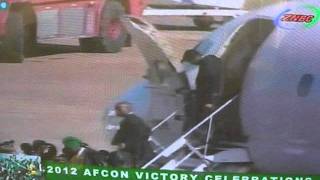 Chipolopolo arrive in Lusaka after winning AFCON 2012 [upl. by Hawken930]