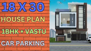 1830 Feet Home Design  18 by 30 home Plan  Car Parking  1BHK  House Plan Hub [upl. by Kosak]