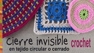 Cierre invisible en tejido a crochet circular o cerrado  Tejiendo Perú [upl. by Nudnarb]