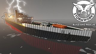 MERCHANT SHIP SPLITS amp SINKS IN A STORM  Stormworks Gameplay  Sinking Ship Survival [upl. by Chance529]