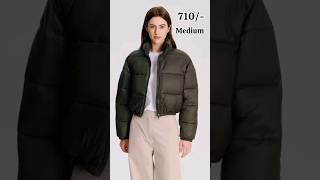 BEST CROP PUFFER JACKET🔥 flipkart flipkarthaul winterhaul [upl. by Duane]