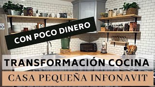 TRANSFORMACIÓN DE LA COCINA CON REPISAS CASA PEQUEÑA INFONAVIT REMODELACIÓN CON POCO DINERO [upl. by Gnem956]