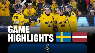 Highlights Sweden vs Latvia  2024 WorldJuniors [upl. by Mandych]