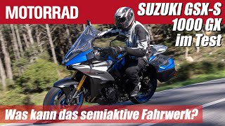 Suzuki GSXS 1000 GX im TestTalk Was kann das semiaktive Fahrwerk im neuen CrossoverBike [upl. by Nomzzaj58]