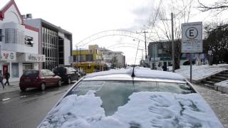 Neve em Canoinhas Praça da Matriz Cristo Rei [upl. by Orapma]