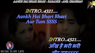 Aankh Hai Bhari Bhari Karaoke With Scrolling Lyrics Eng amp हिंदी [upl. by Alyam]