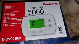 Honeywell FocusPRO 5000 Thermostat installation [upl. by Koralie]