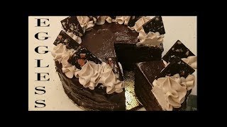 Best EGGLESS Dark Chocolate Cake recipe with curd  EGGLESS Chocolate Truffle Cake with coffee [upl. by Bysshe162]