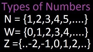 Types of Numbers 1  Natural Numbers Whole Numbers Integers [upl. by Augusta]