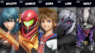 Super Smash Bros Ultimate  Byleth F vs Samus vs Sora vs Dark Link vs Wolf [upl. by Itak]