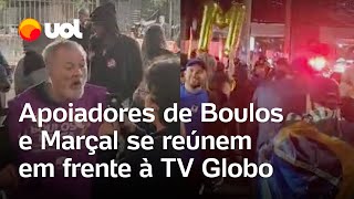 Debate Globo Apoiadores de Boulos e Marçal se reúnem em frente a sede da TV veja vídeos [upl. by Nosahc672]