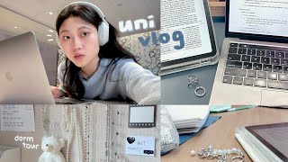 uni vlog 🎧 new semester productive school routine 8AM lectures desk tour aespa dance 🎶 [upl. by Dunaville312]