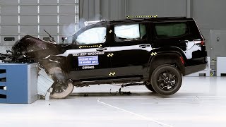 2023 Jeep Wagoneer updated moderate overlap IIHS crash test [upl. by Irihs]