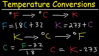 Celsius to Fahrenheit to Kelvin Formula Conversions  Temperature Units C to F to K [upl. by Rask999]