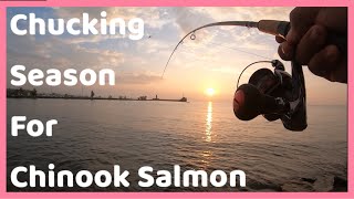 Casting Spoons for Fall Salmon in Lake Ontario  Toronto Fishing  2024 [upl. by Ordnazil]