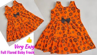 23 Year Full Flared Baby Frock Cutting and stitching  Baby Frock cutting And stitching [upl. by Akcinat]