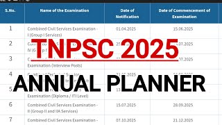 2025 TNPSC ANNUAL PLANNER [upl. by Ytiak823]