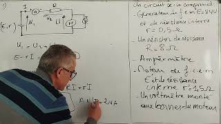 Exercice Transfert dénergie dans un circuit électrique Comportement global dun circuit 1BAC [upl. by Mauro]