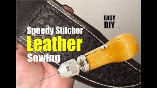 How to sew Leather with the Speedy Stitcher sewing Awl [upl. by Kirima]