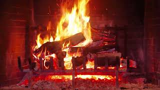 Christmas relaxing instrumental music with crackling fire sounds  Calm Christmas background music [upl. by Geilich880]