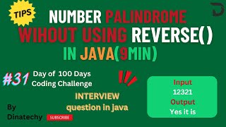 Check the Number is Palindrome or Not in தமிழ்  Java  MNC  DinaTechy coding [upl. by Jonell]