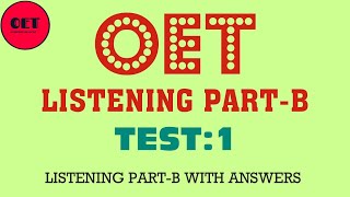 OET listening practice materialPartB [upl. by Donia754]