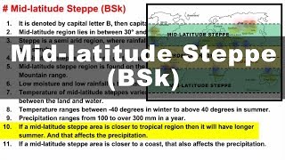 Koppen Scheme  Mid latitude Steppe BSk  UPSC IAS Geography [upl. by Nyliac]