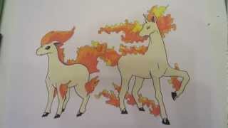 How to draw Pokemon No77 Ponyta No78 Rapidash [upl. by Etteragram]